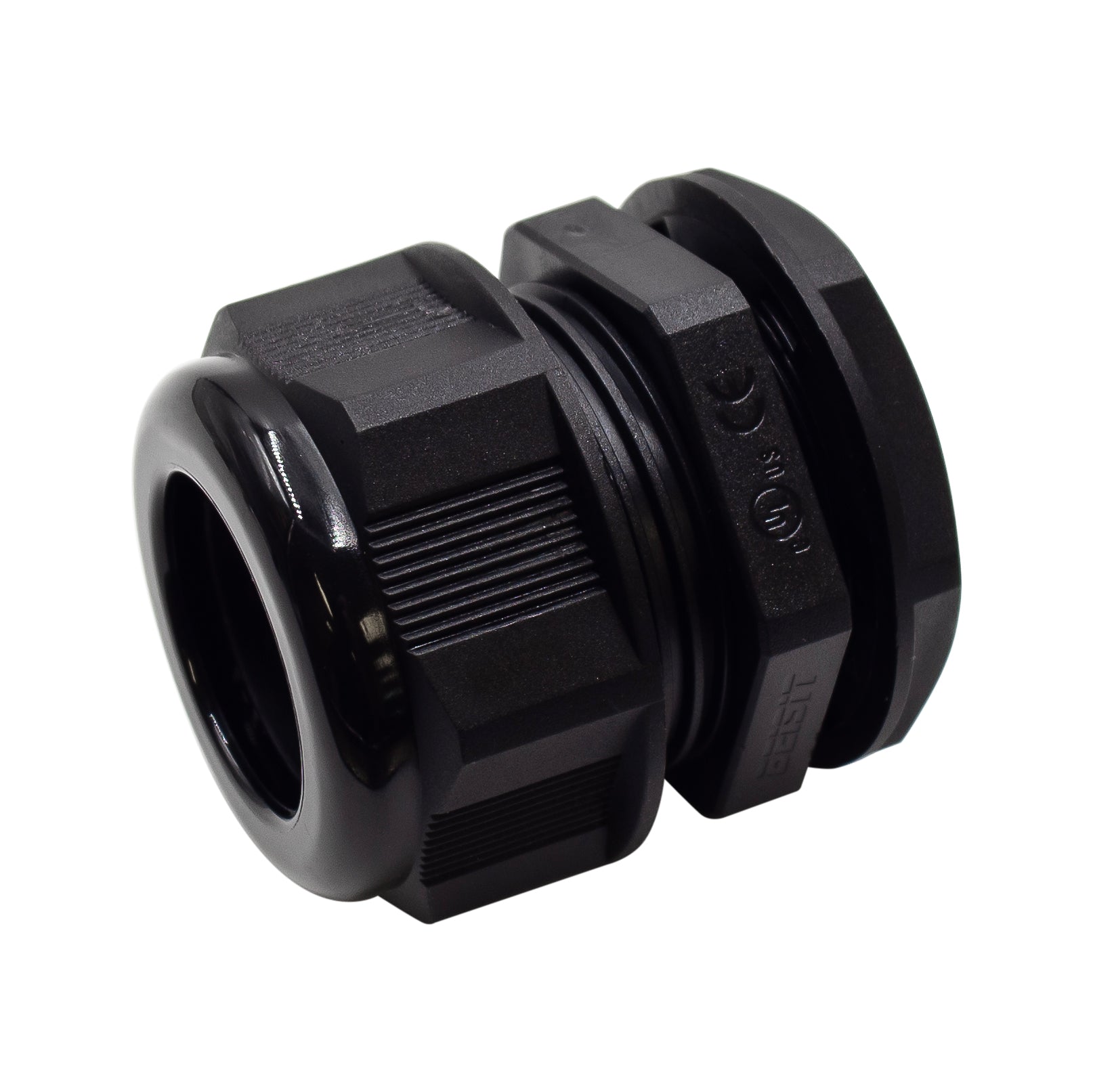 M5038B - M50 x 1.5mm Metric Thread Nylon Cable Gland, Black, Range: 1-1/4" to 1-1/2", UL Listed, IP68, IP69K - 1 Piece