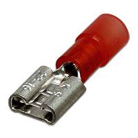 FDNYD1-250 - 22 a 16 AWG Con aislamiento de nailon Terminales de desconexión rápida, Female, Double Crimp, UL Recognized, 100 piezas