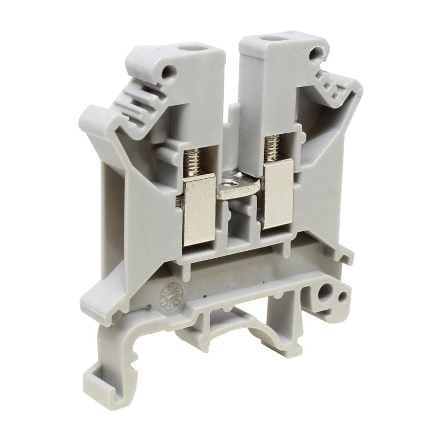 UKJ-4 - 24 a 10 AWG Screw Clamp, Feed-Thru, Terminal Block, 800v, UL Approved, Gris