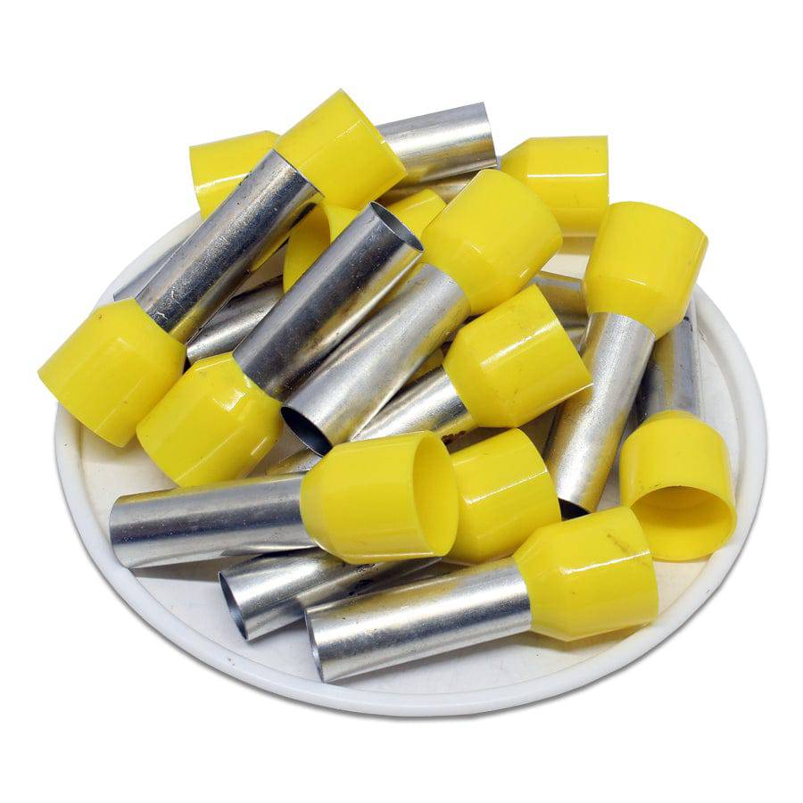 AD250022 - 4 AWG Insulated Punteras, 22mm Pin, Amarillo, UL Recognized, 100 piezas