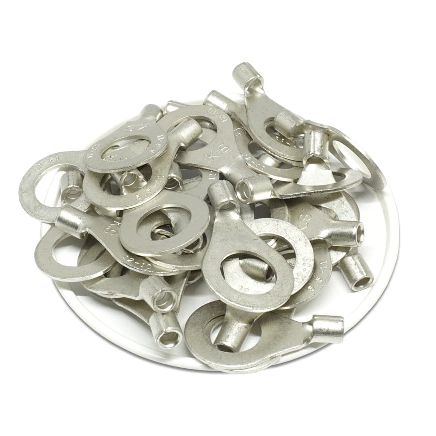 RNB5-11 - 12 to 10 AWG Non Insulated Ring Terminals, 7/16" Stud, UL Recognized, 50 Pieces