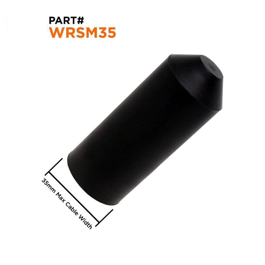 WRSM35- 1-1/4" Heat Shrink End Cap, 2:1 Shrink Ratio, Adhesive Lined, UV Resistant, 1 Piece