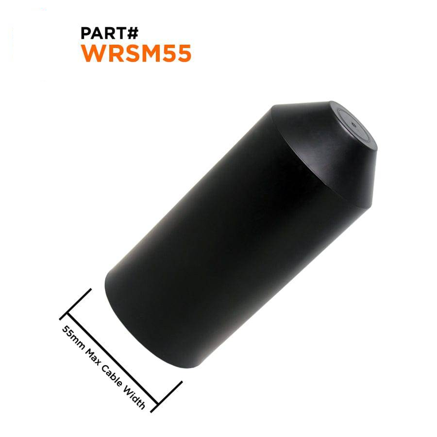WRSM55 - 2" Termorretráctiles End Cap, 2:1 Relación de contracción, Adhesive Lined, UV Resistant, 1 pieza