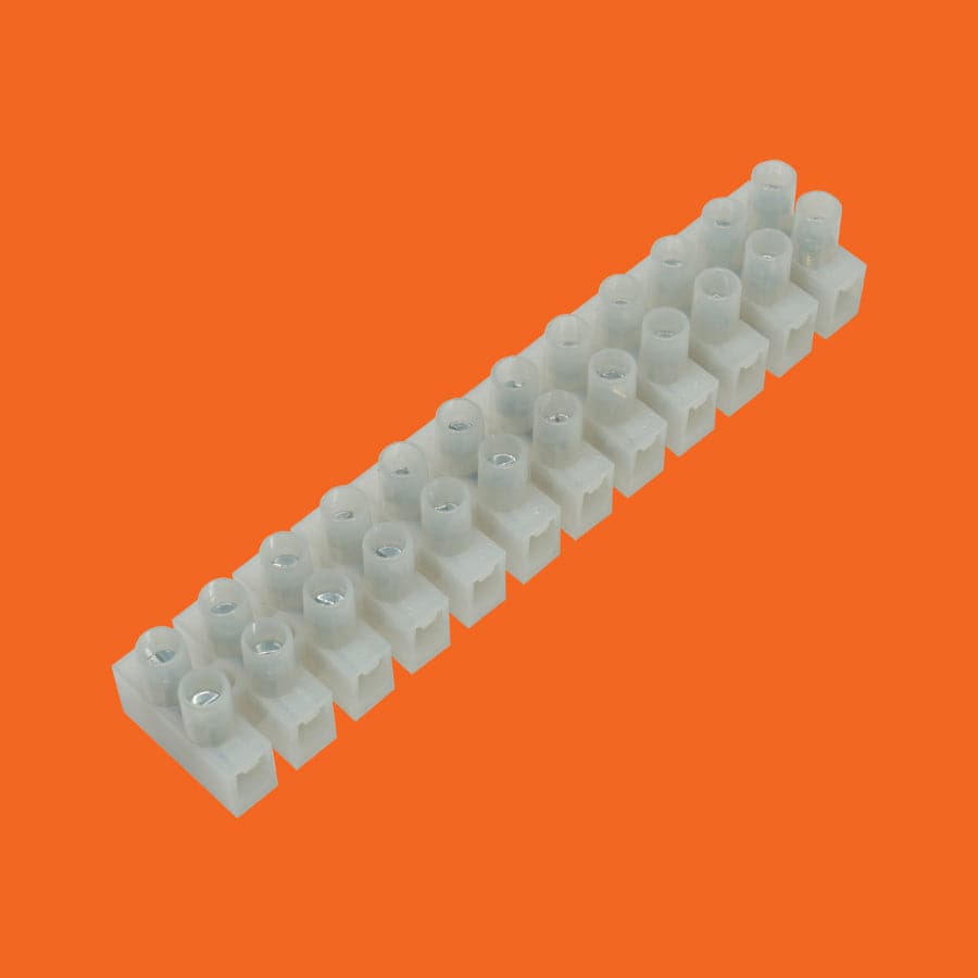 22 to 14 AWG Barrier Strip w/ Wire Protection - 300v, 15A, 12 Poles, 8mm Pitch #GT1450HB-8