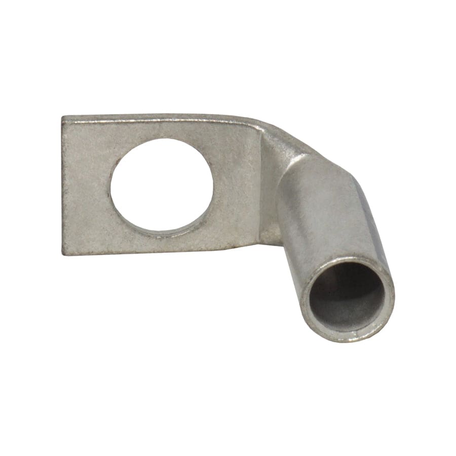 LBF438 - 90 Degree Long Barrel Compression Lug - 4AWG - 3/8" Stud, 1 Piece