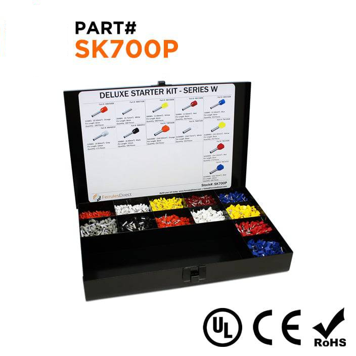 SK700P - 22 to 10 AWG Wire Ferrules Deluxe Kit, 3,450-Pieces, Series W, 1 Kit