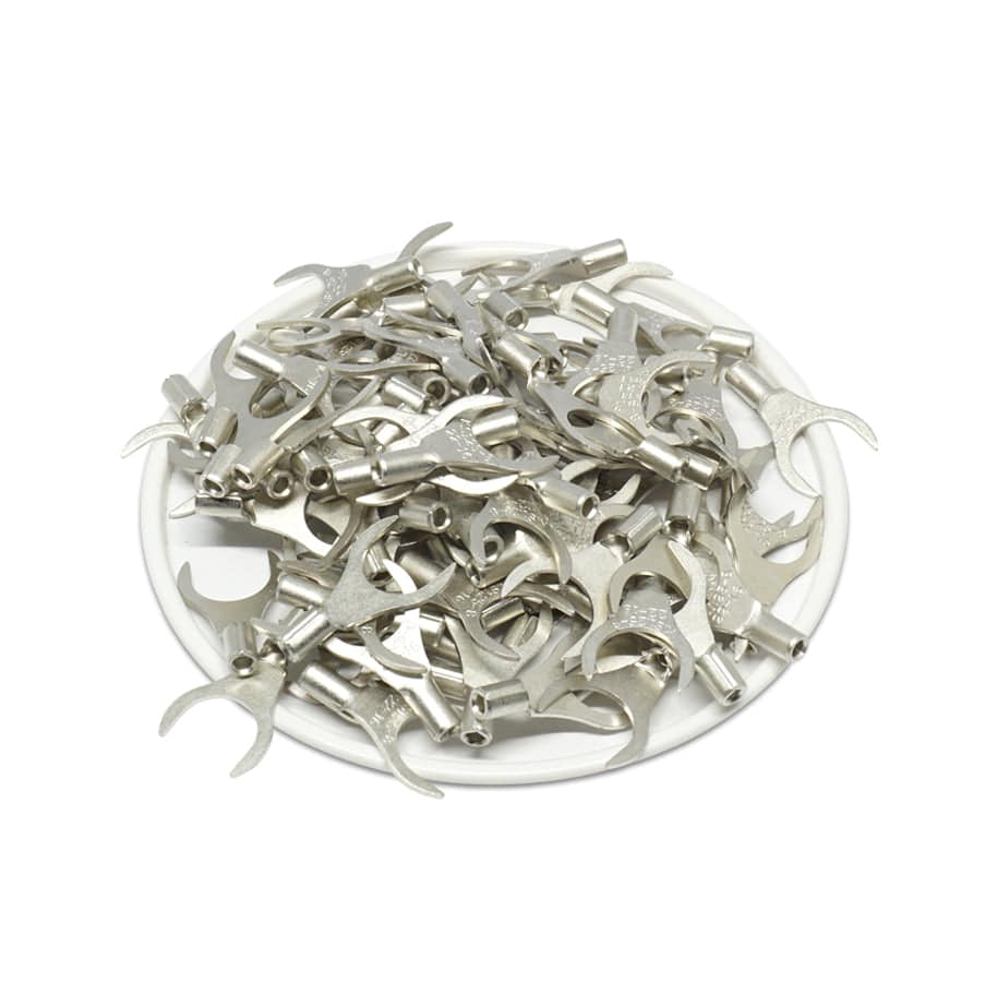 ANB1-8 - 22 to 16 AWG Non Insulated Fork Terminals, 5/16" Stud, UL Recognized, 100 Pieces