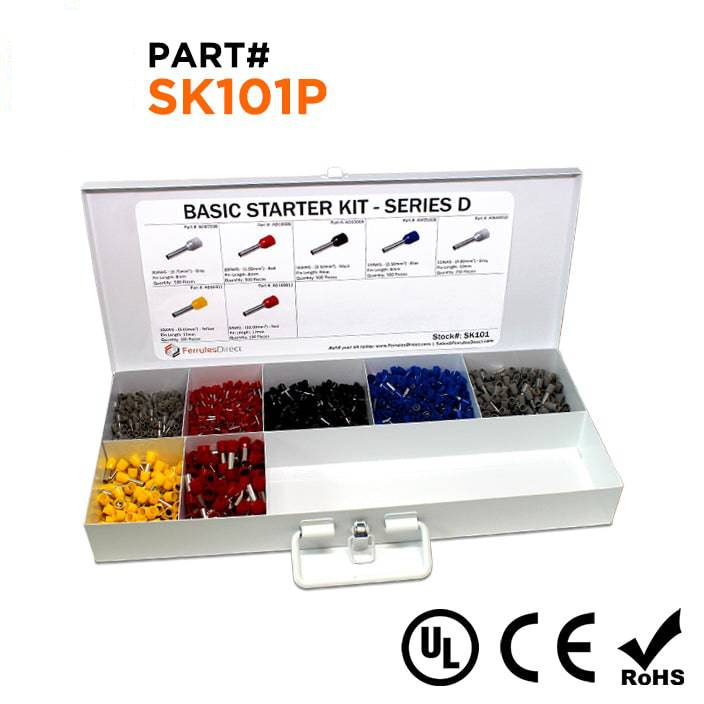 SK101P - 20 to 8 AWG Wire Ferrules Basic Kit, 2,450-Pieces, Series D, 1 Kit