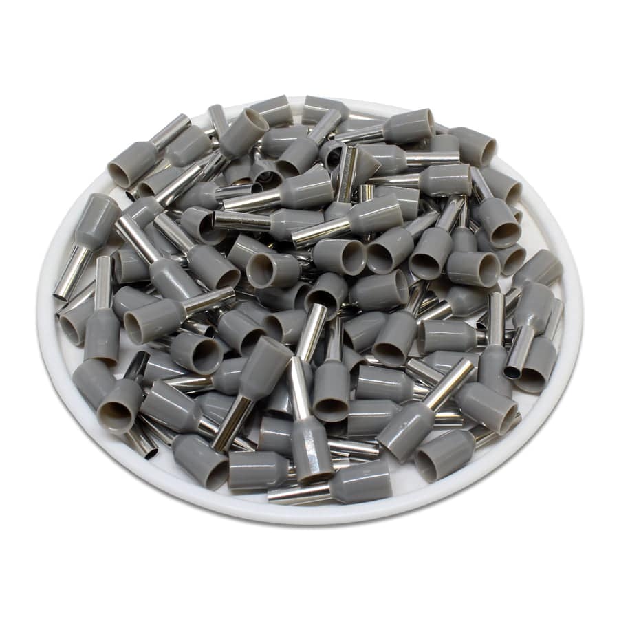 AT25008 - 14 AWG Insulated Punteras, 8mm Pin, Gris, UL Recognized, 500 piezas