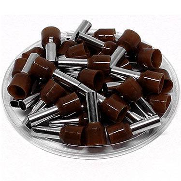 AT100018 - 8 AWG Insulated Punteras, 18mm Pin, Marrón, UL Recognized, 100 piezas