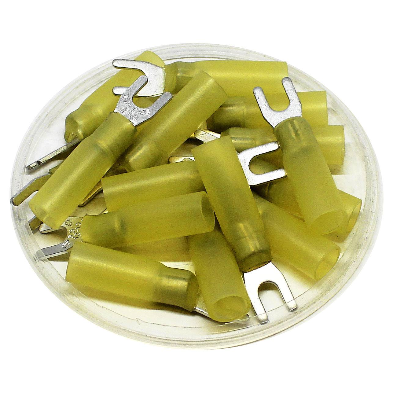 SHTL5-4 - 12 to 10 AWG Heat Shrink Spade Terminals, #8 Stud, Polyethylene, 10 Pieces
