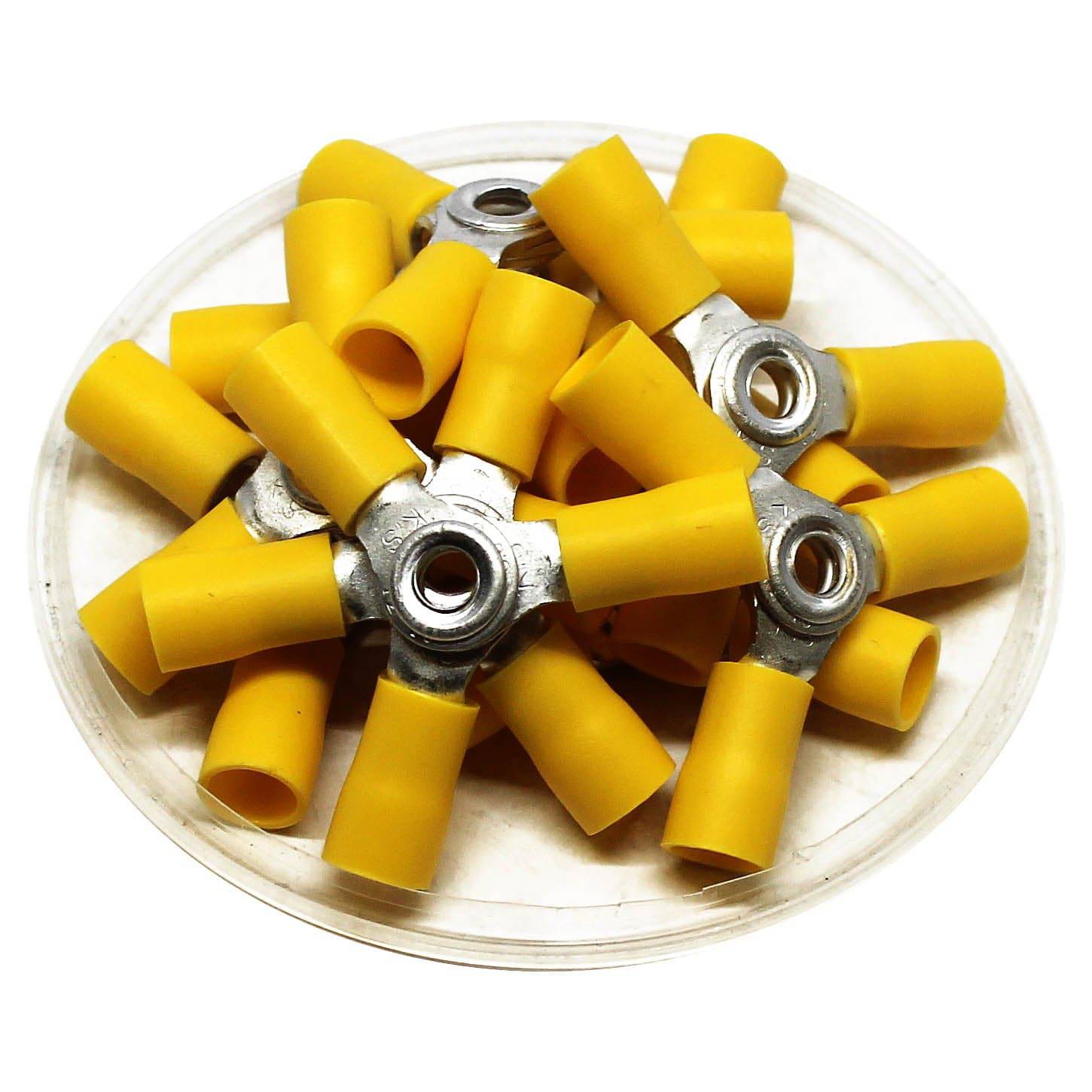 3WCV5 - 12 to 10 AWG 3-Way Splice Connectors, #8 Stud, Vinyl PVC Insulated, 10 Pieces