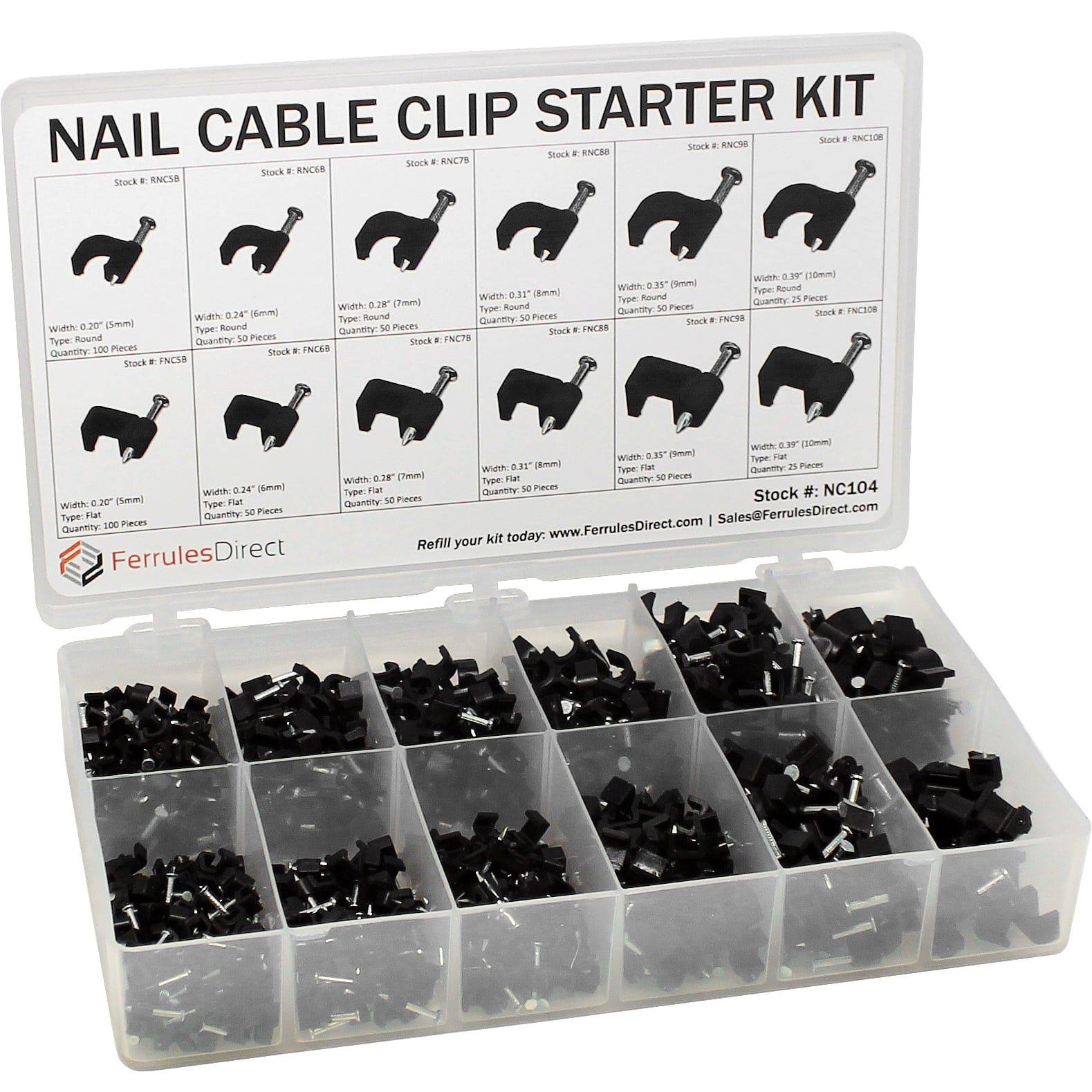 NC104 - Nail Cable Grapas Kit - Round y Flat