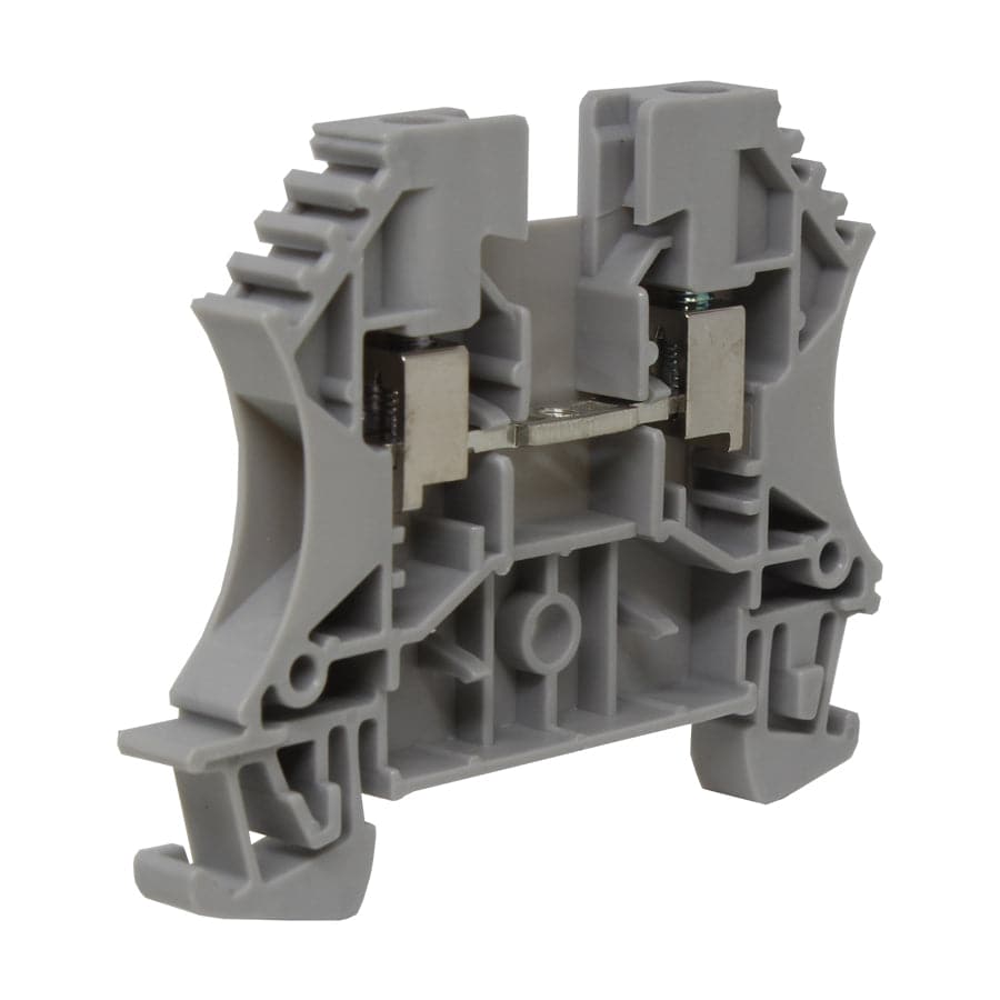 UKJ-W4 - 22 a 10 AWG Screw Clamp, Feed-Thru, Terminal Block, 800v, UL Approved, Gris