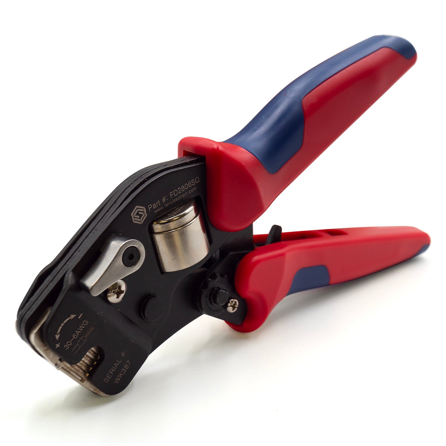 FD2806SQ - 28 to 6 AWG Wire Ferrules Crimping Tool, Self Adjusting, Frontal Load, Square Profile, 1 Piece