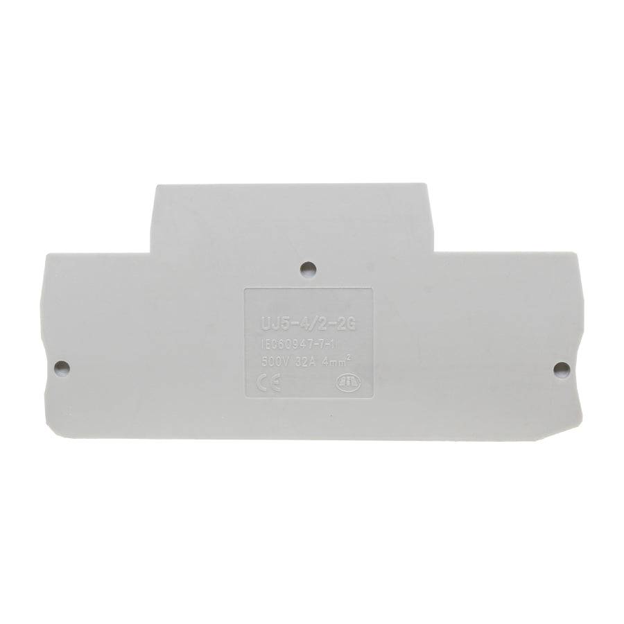 UJ5-4/2-2G - End Cover for Spring Cage Terminal Block, Gray