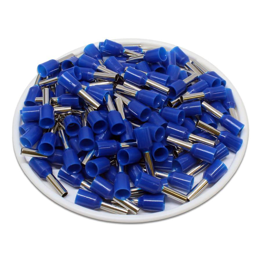 AW25008 - 14 AWG Insulated Punteras, 8mm Pin, Azul, UL Recognized, 500 piezas