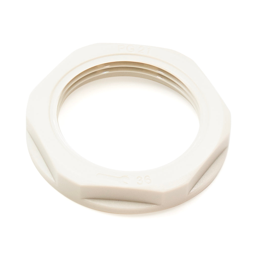 PG21 Rosca De nailon Lock Nut para PG Prensaestopas, Beige, UL Approved, 1 pieza - PG21BG-LN