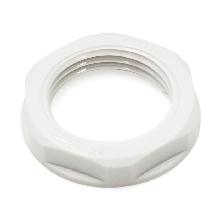 PG11 Thread Nylon Lock Nut for PG Cable Glands, Gray, UL Approved, 1 Piece - PG11GY-LN