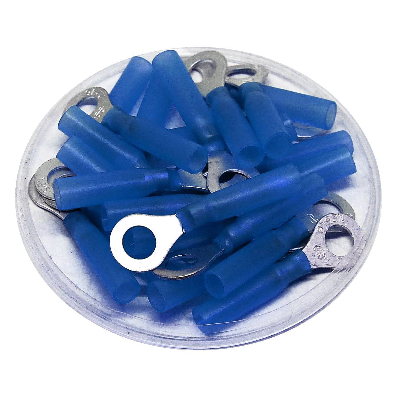 RHT2-6 - 16 to 14 AWG Heat Shrink Ring Terminals, 1/4" Stud, Polyethylene, 25 Pieces