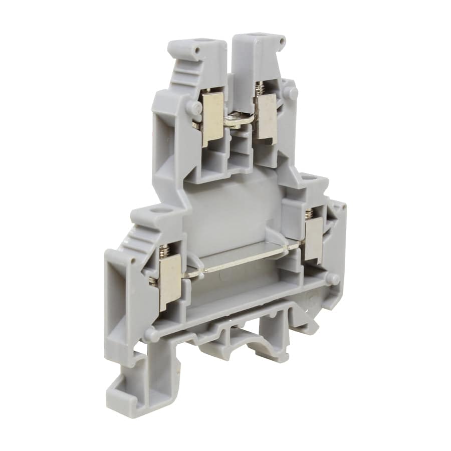 UKJ-4/2-2 - 24 a 12 AWG Screw Clamp, Feed-Thru, Terminal Block, 600v, UL Approved, Gris