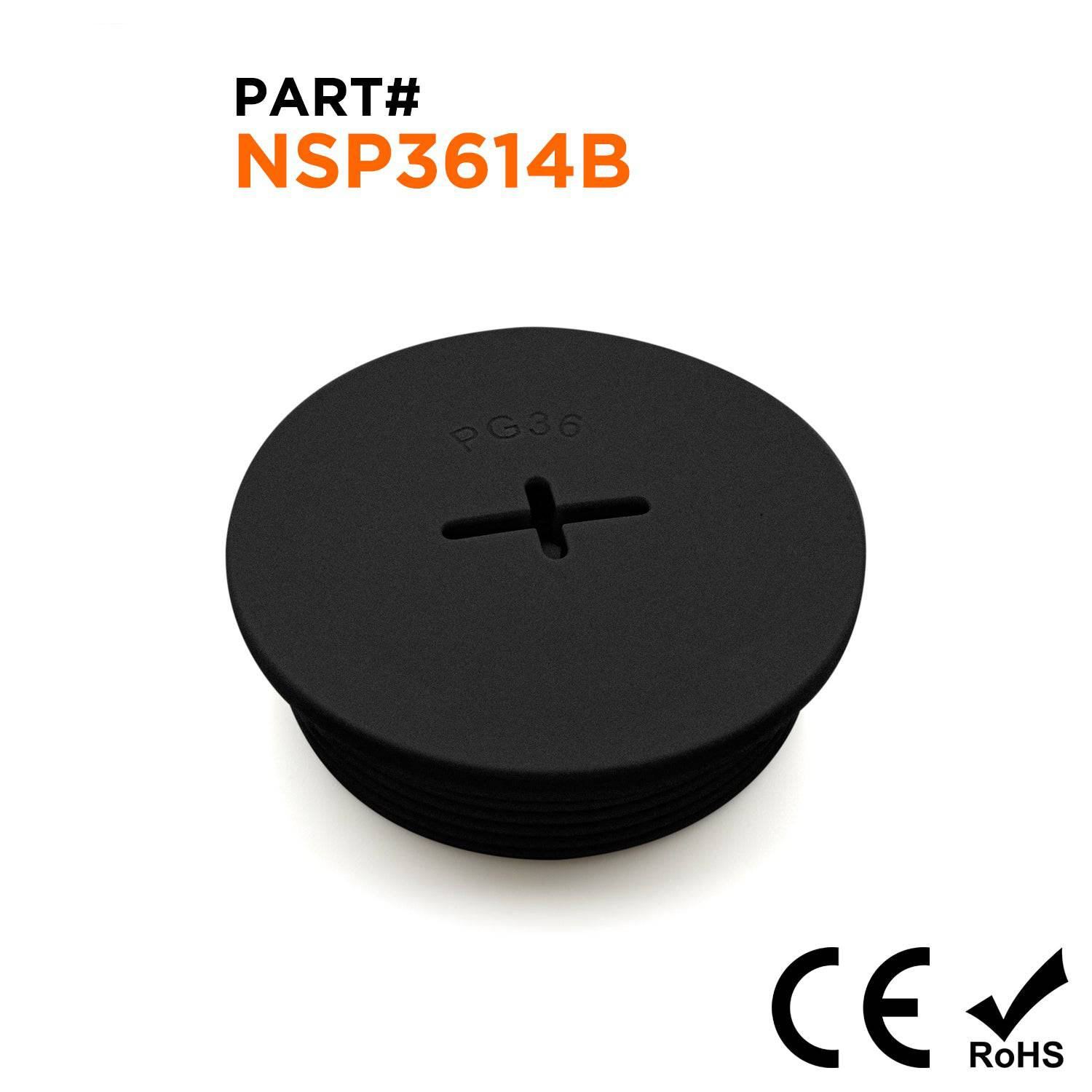 NSP3614B - PG36 De nailon Screw Plug - Negro