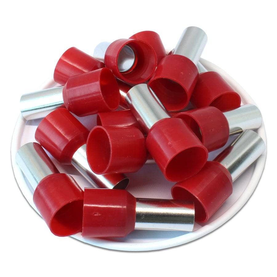 AD350016 - 2 AWG Single Insulated Wire Ferrules, 16mm Pin, Red, UL Recognized, 100 Pieces