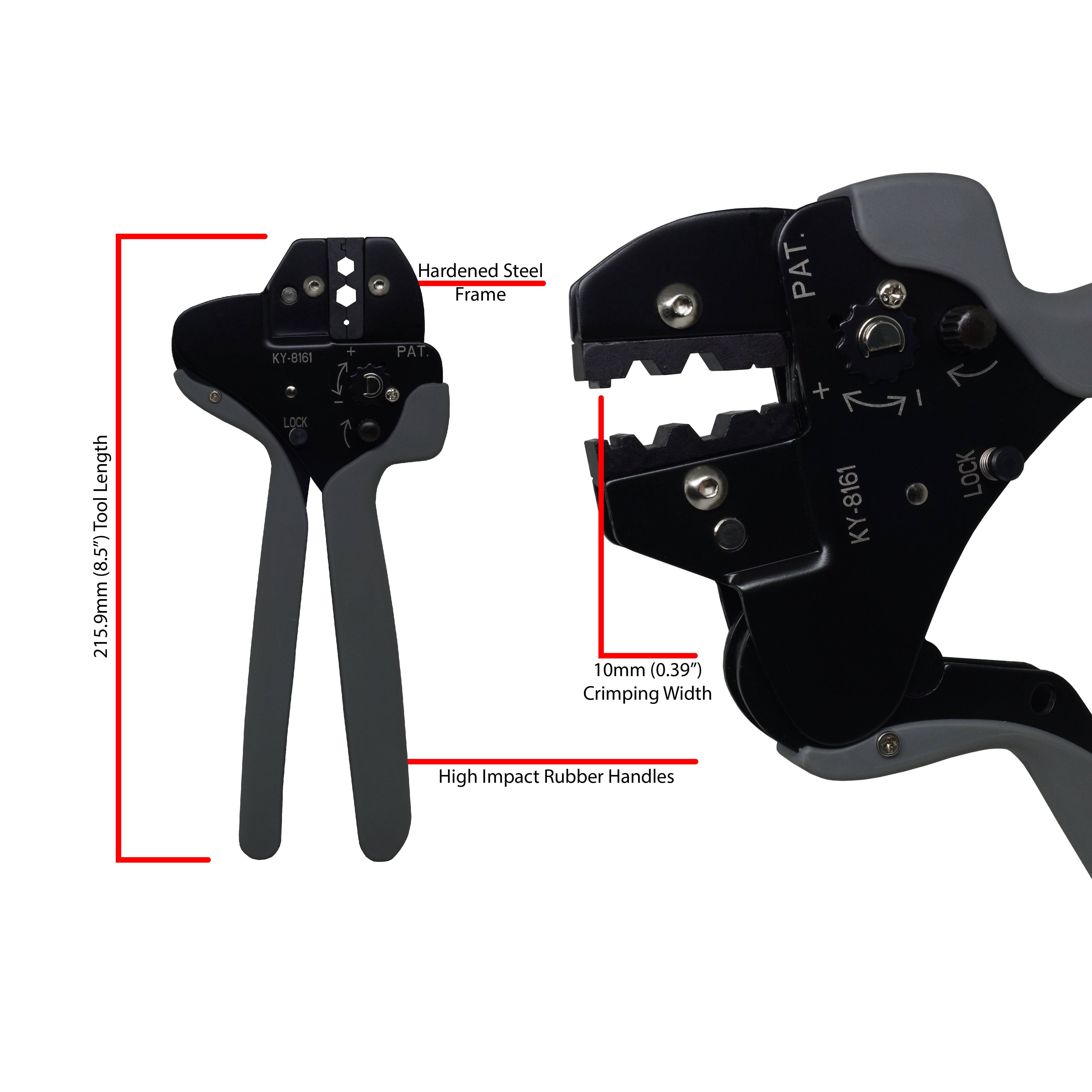 FDT1008113 - Coaxial Crimper - Rango: 6.5mm (.256"), 5.4mm (212"), 1.72mm (.067")