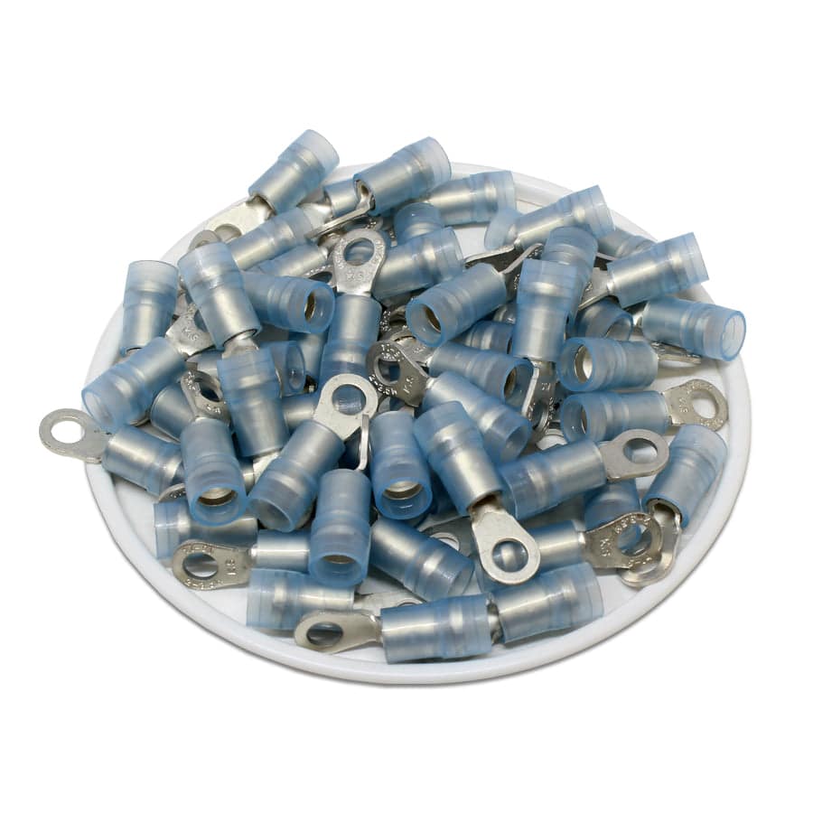 RNYDM2-3.7 De nailon Terminales de anillo - Double Crimp 16-14AWG