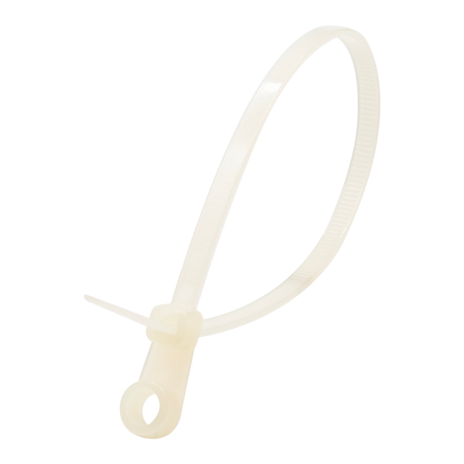 CT155MC - 6-3/4" Screw Mount Nylon Cable Ties, 40-lb Tensile Strength, Natural, 100 Pieces