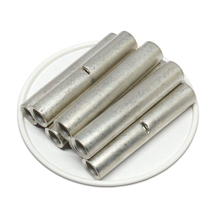 4 AWG Sin aislamiento Butt Splice Conectores, 2 1/4" Longitud, UL Approved, 10 piezas - BNT22-58