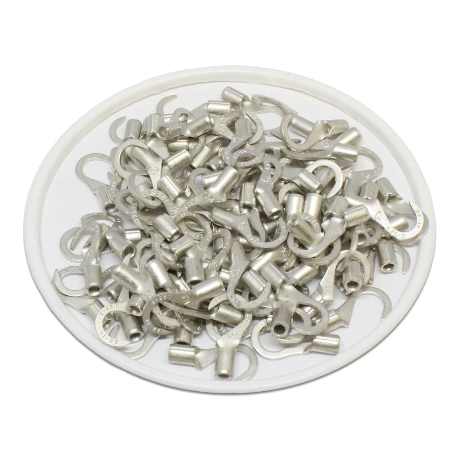 22-16 AWG Non Insulated Hook Terminals, #10 Stud, Brazed Seam, UL, - HNB1-5