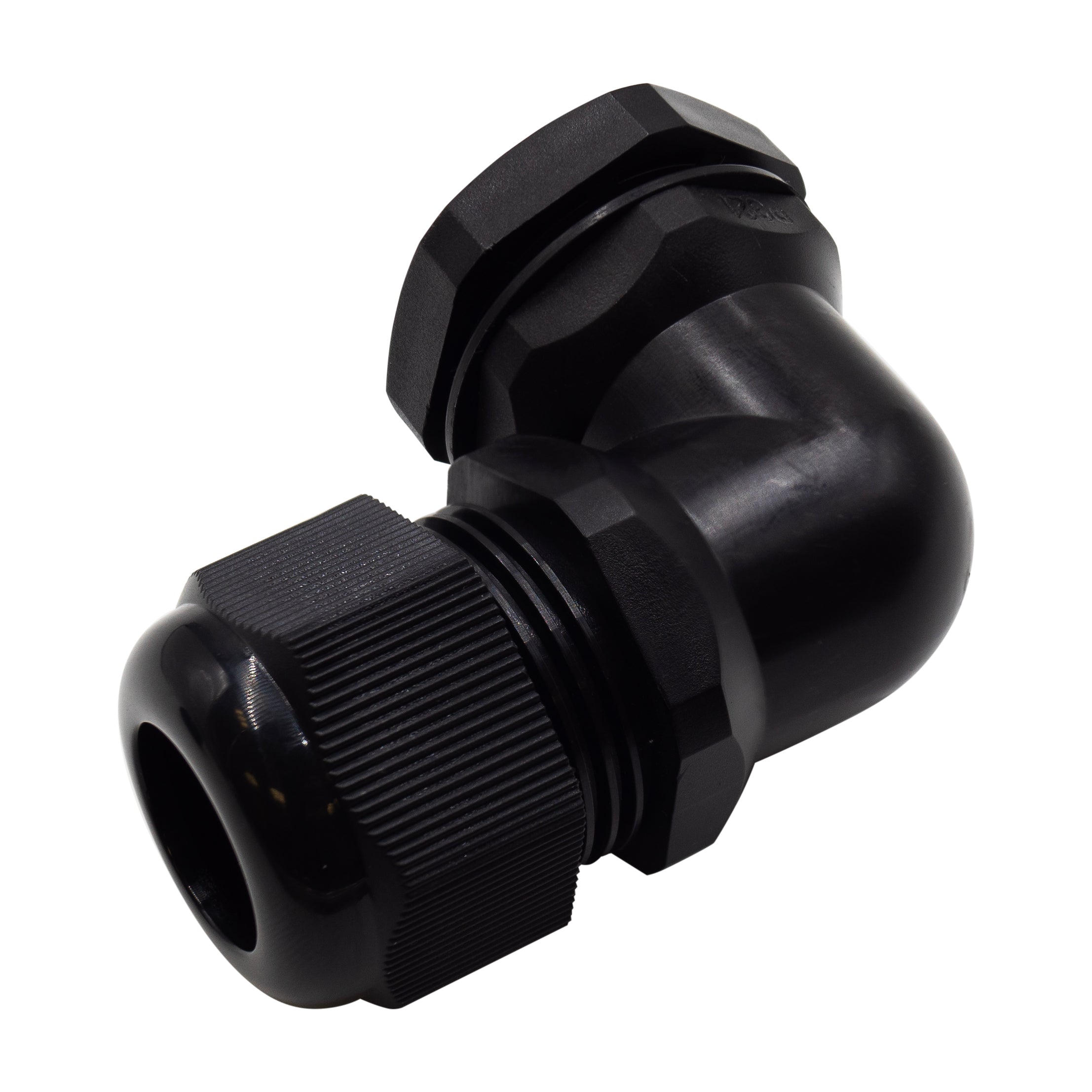 PG21 Right Angle Cable Gland, Black, IP68, 9-16mm Range, UL Recognized - PG2116RA