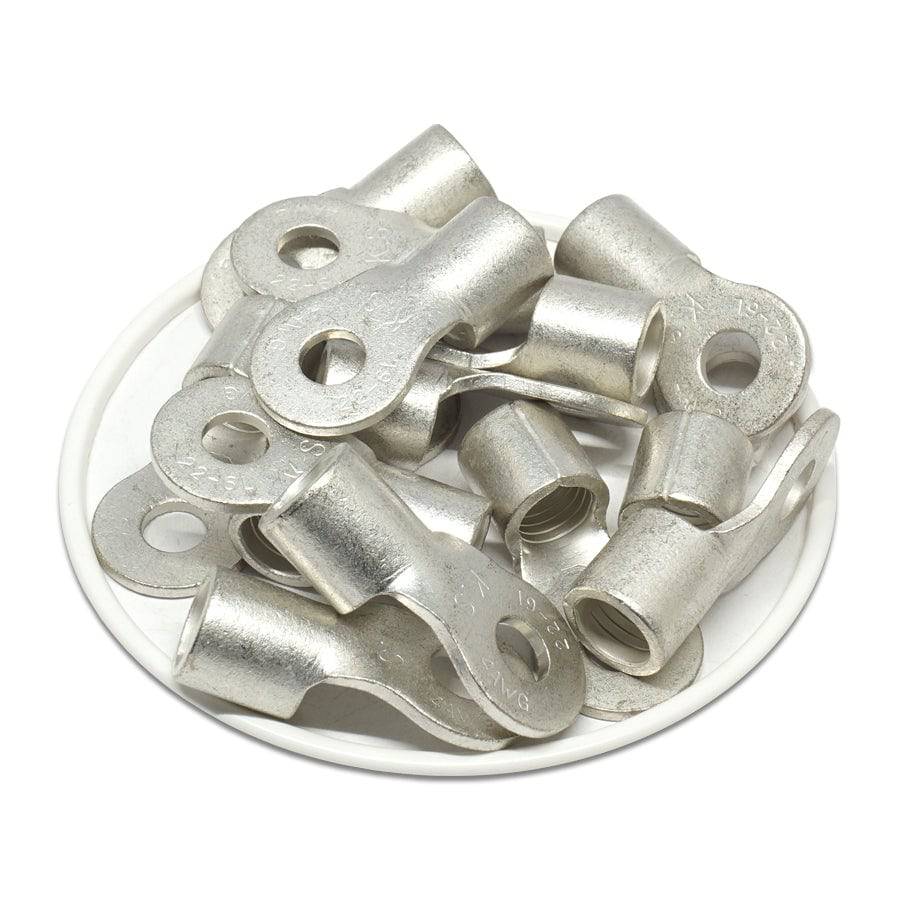 RNBL22-6 - 4 AWG Sin aislamiento Terminales de anillo, 1/4" Orificio, UL Recognized, 25 piezas