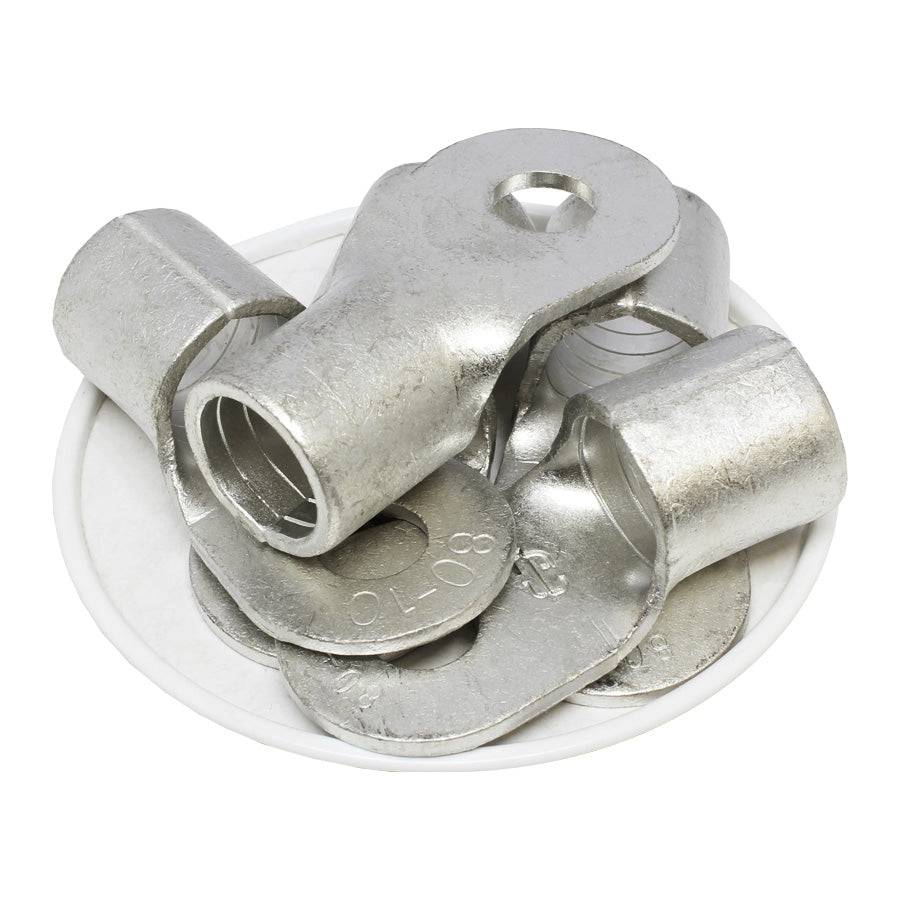 3/0 AWG Non Insulated Ring Terminals, 3/8" Stud, UL Approved, 10 Pieces - RNB80-10