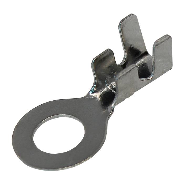 DJ431-10B-T - 18 to 16 AWG Ring Terminals, 7/16" Stud, Tin Plated Brass, Open Barrel, 100 Pieces