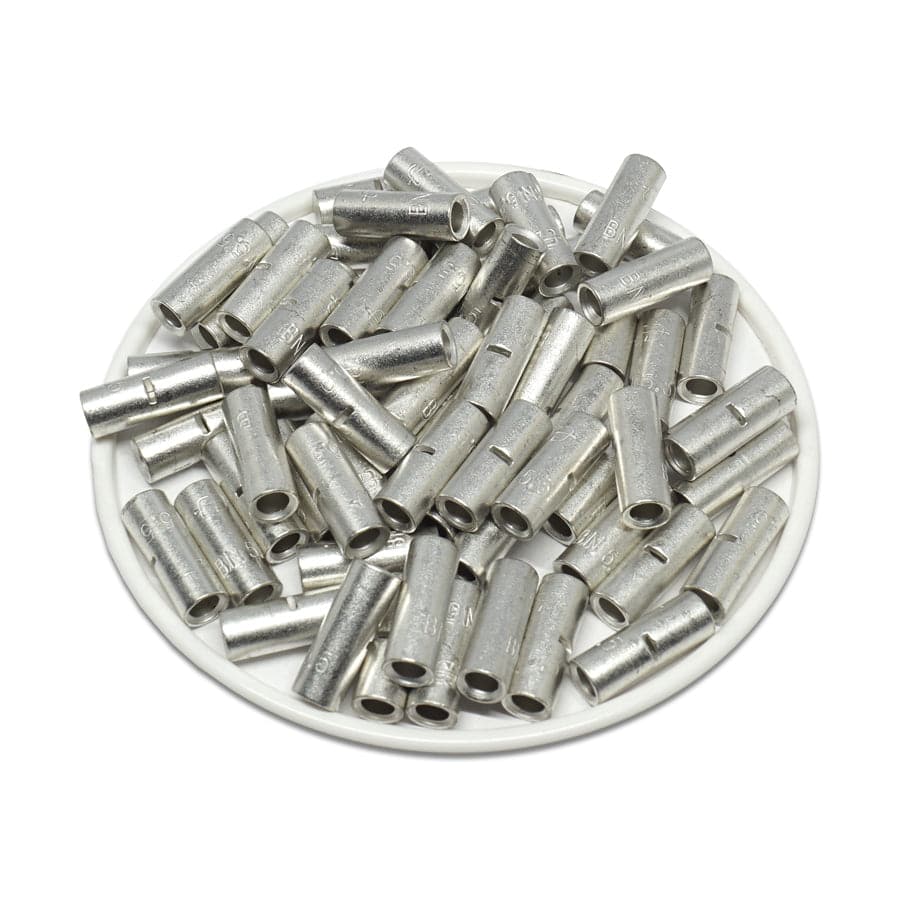BNT5 - 12-10 AWG Non Insulated Butt Splice Connectors, 9/16" Length, UL Approved, 100 Pieces