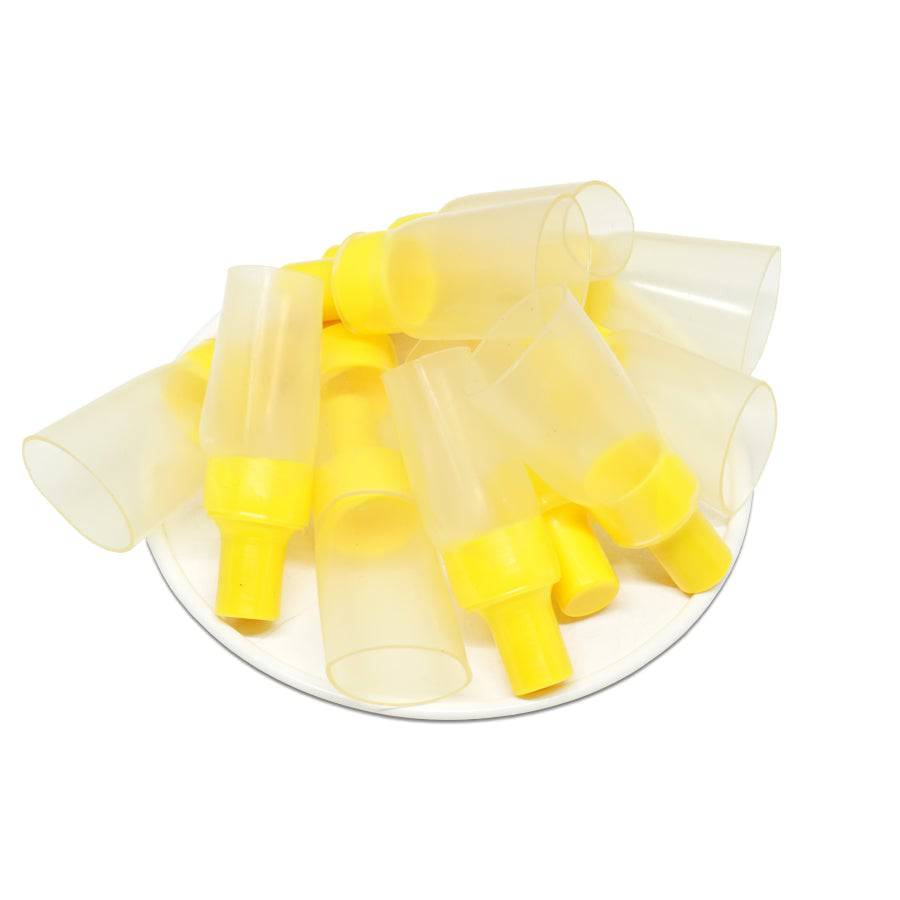 FDEC5 - 12 to 10 AWG Heat Shrink Closed End Connectors, Yellow, Polyolefin, 25 Pieces