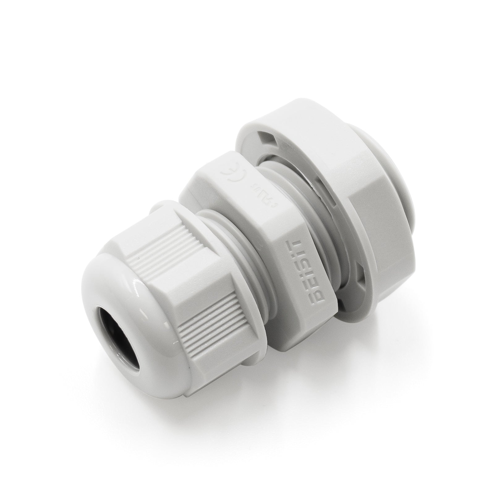 N3808GY - 3/8" NPT Thread Nylon Cable Gland, Gray, Range: 3/16" to 5/16", UL Listed, IP68, IP69K - 1 Piece