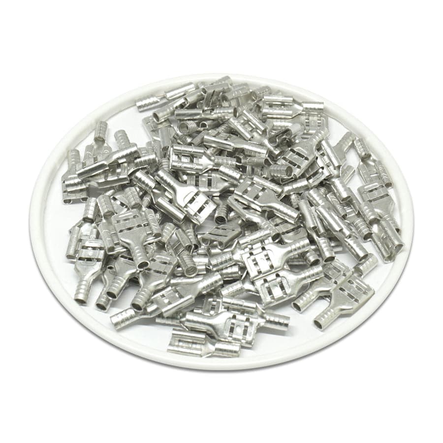 FDN1-187(5) - 22 to 16 AWG Non Insulated Female Quick Disconnects, NEMA Tab: .187", 100 Pieces