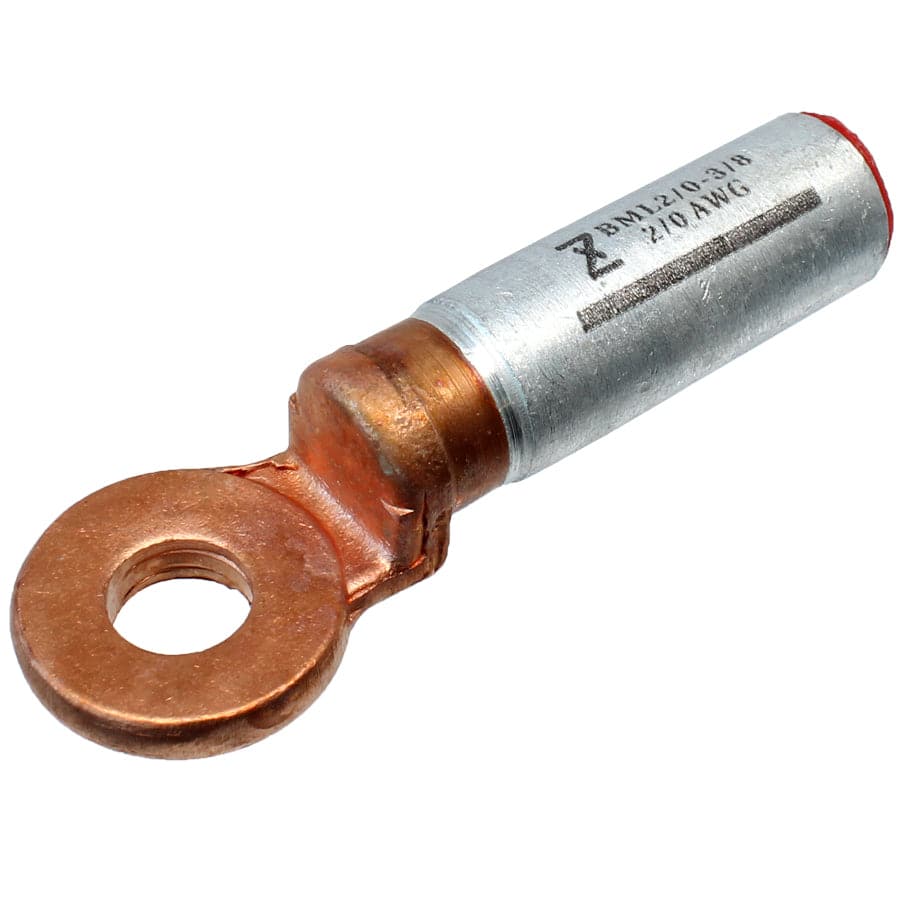 BML70-10 - 2/0 AWG Bi-metal Compression Lugs, 3/8" Stud, 1 Piece