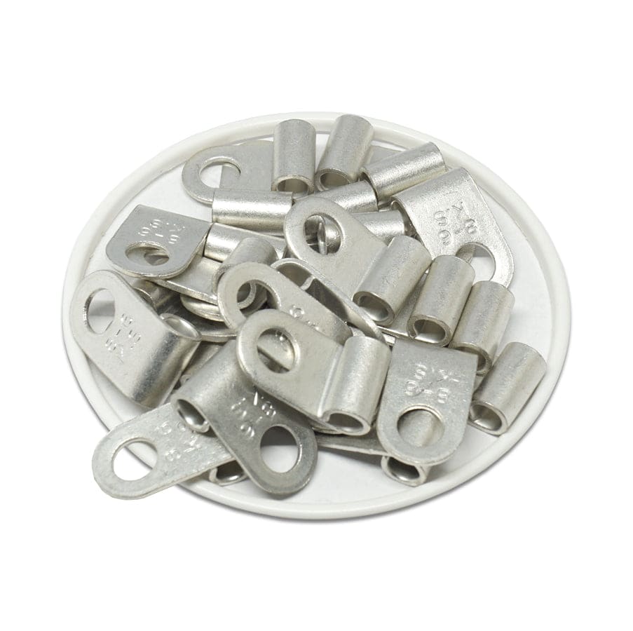 FGNB8-6 - 8 AWG Sin aislamiento Flag Terminales de anillo, Ring Tongue, 1/4" Orificio, 25 piezas