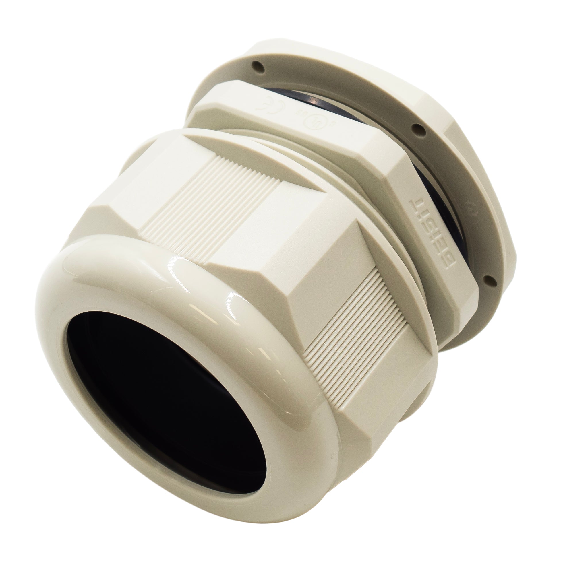 M7556BG - M75 x 2mm Metric Thread Nylon Cable Gland, Beige, Range: 1-7/8" to 2-3/16", UL Recognized, IP68