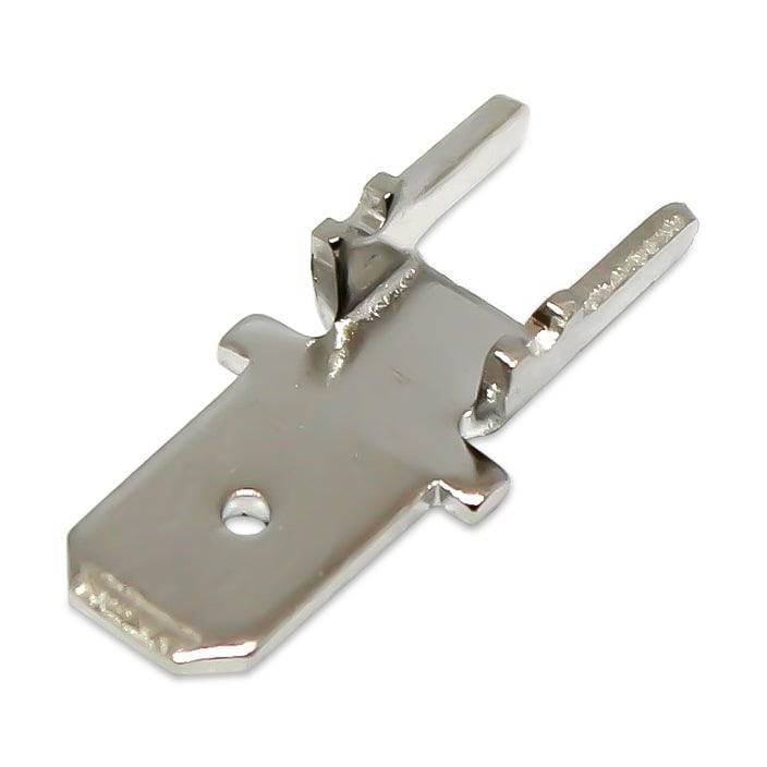 DJ615-4.8x0.8-T - Tin Plated Brass Quick Connect Male Solder Connectors, 4.8mm Tab, 100 pieces
