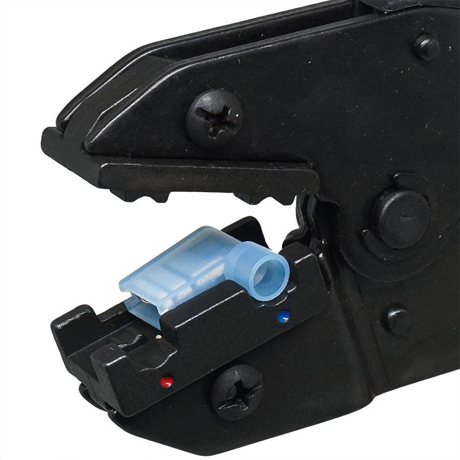 FDT10053 - 22 a 14 AWG Insulated Flag Terminal Herramienta de crimpado, Ratcheting, 1 pieza