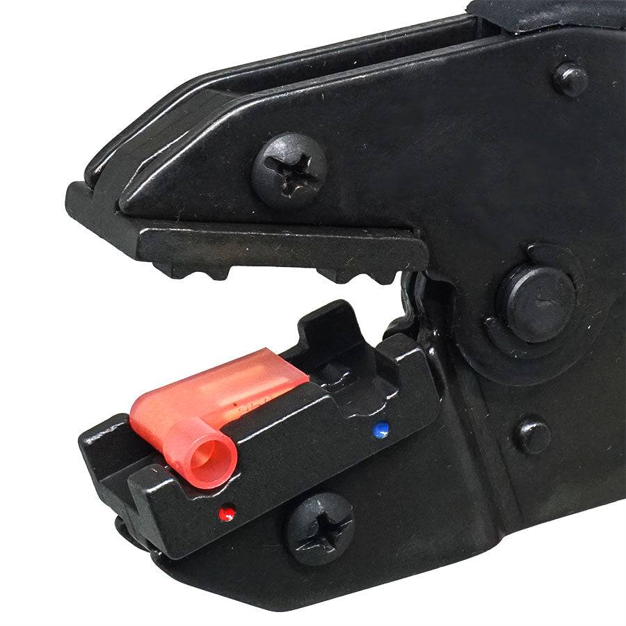 FDT10053 - 22 a 14 AWG Insulated Flag Terminal Herramienta de crimpado, Ratcheting, 1 pieza
