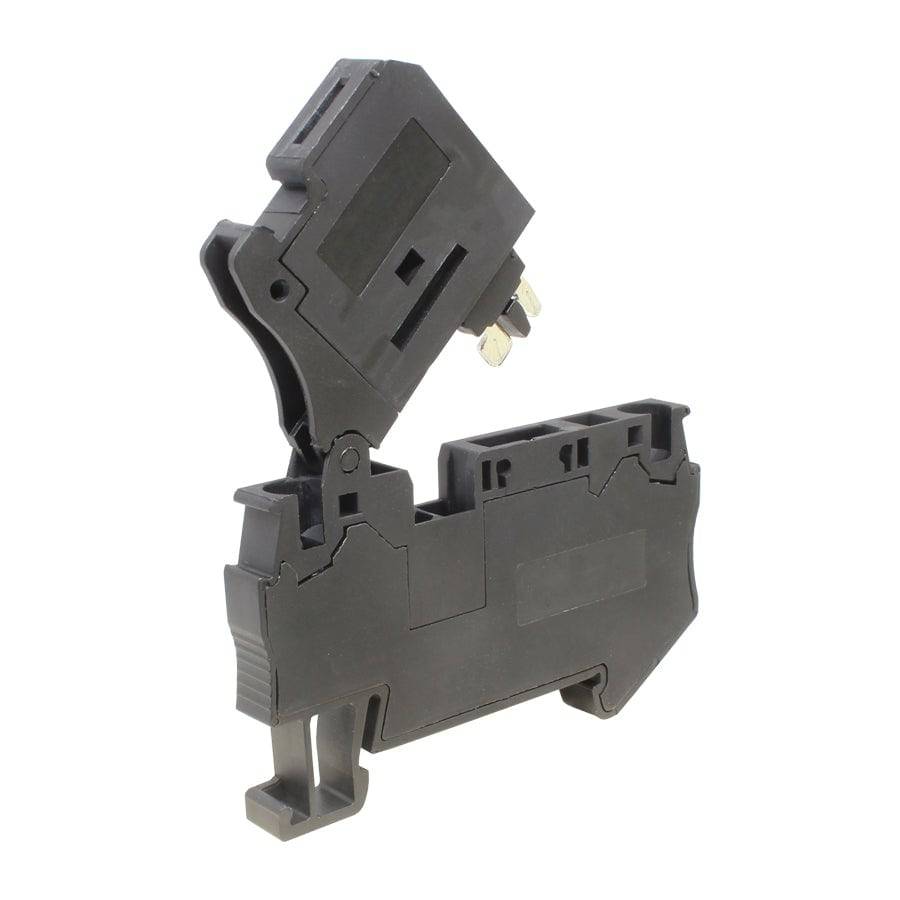 UJ5-4RD(5X20) - 24 - 10 AWG Spring Cage Terminal Block, 250v, UL Approved, Black