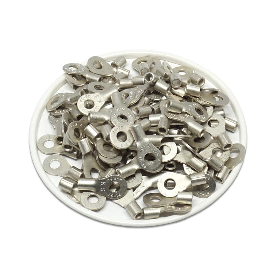 RNBL2-37 - 16 to 14 AWG Non Insulated Ring Terminals, #6 Stud, UL Recognized, 100 Pieces