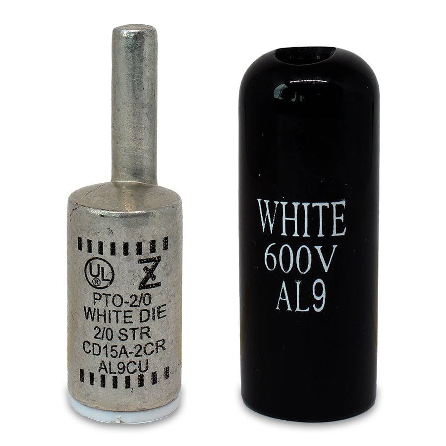 ZPTO2/0 - 2/0 AWG Offset Aluminum Compression Pin Adapter, Blanco, 1 pieza