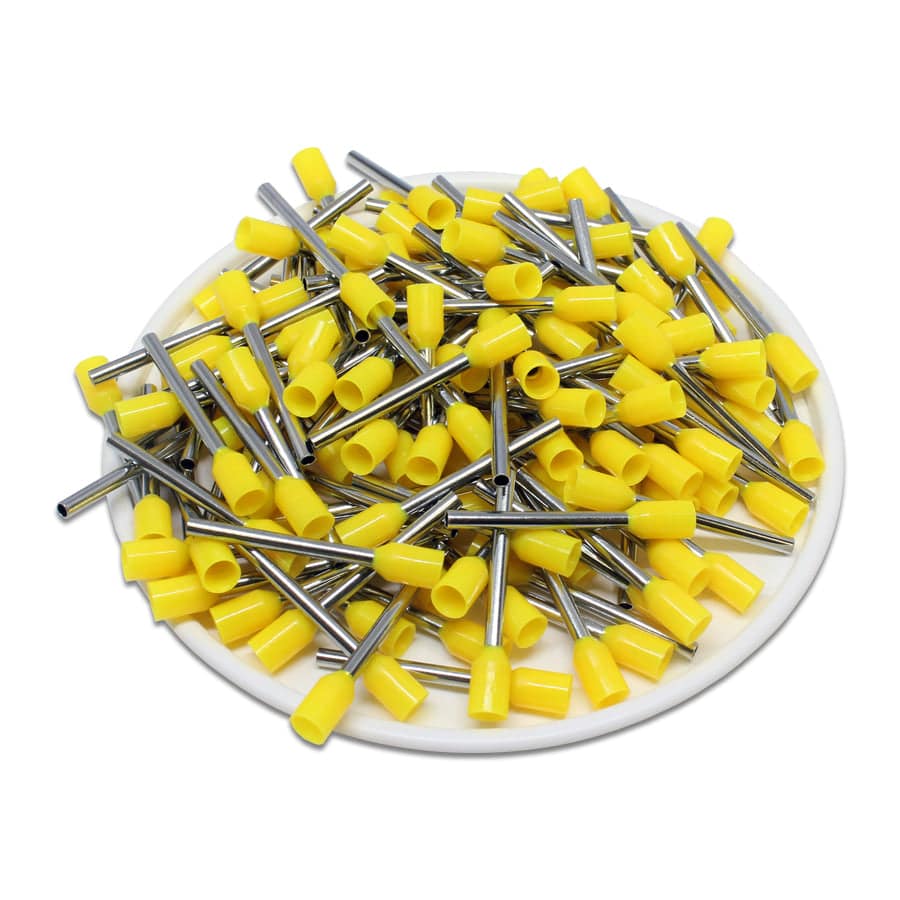 AW10018 - 18 & 17 AWG Insulated Wire Ferrules, 18mm Pin, Yellow, UL Recognized, 500 Pieces